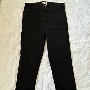 JCrew 9” toothpick jeans. Size 28. Black. EUC.